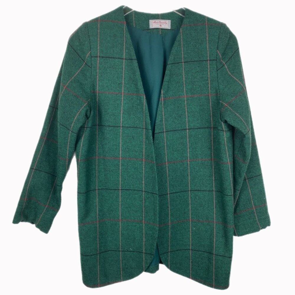 Handmade by Sia Plaid Oversized Blazed Sz M